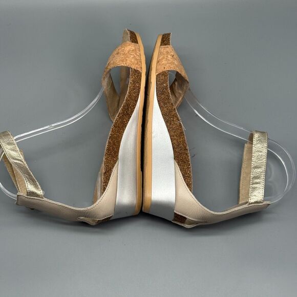 Naot Pixie Women's 6 Cork Ivory Sandals Strappy Wedge Ankle Strap Comfort Shoes - Picture 7 of 11